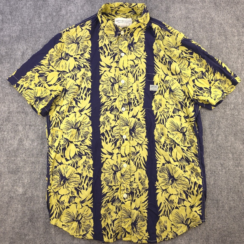 Ralph Lauren Denim and Supply Yellow and Blue Floral Short Sleeve Shirt